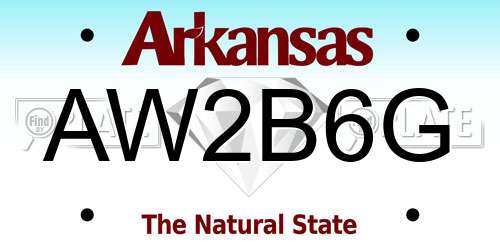 AW2B6G Arkansas License Plate