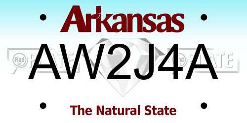 AW2J4A Arkansas License Plate