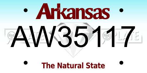 AW35117 Arkansas License Plate
