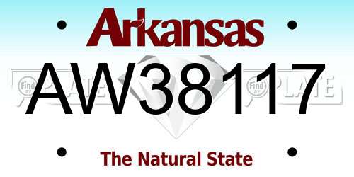 AW38117 Arkansas License Plate