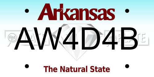 AW4D4B Arkansas License Plate