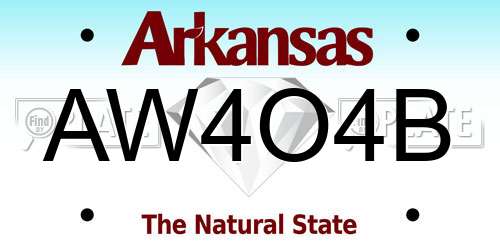 AW4O4B Arkansas License Plate