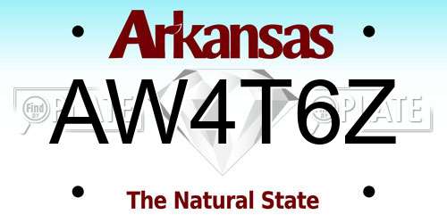 AW4T6Z Arkansas License Plate