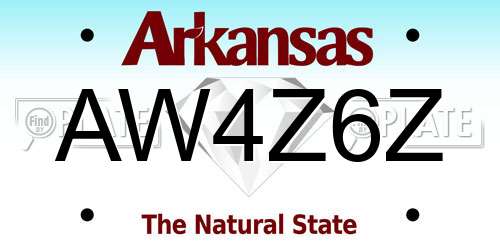 AW4Z6Z Arkansas License Plate