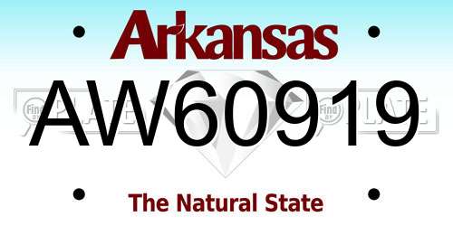 AW60919 Arkansas License Plate