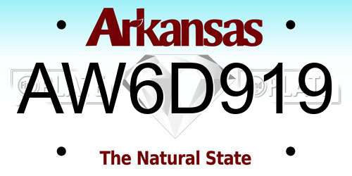 AW6D919 Arkansas License Plate