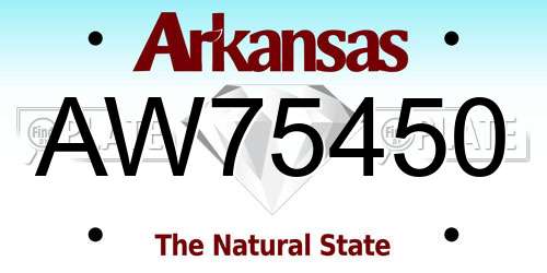 AW75450 Arkansas License Plate
