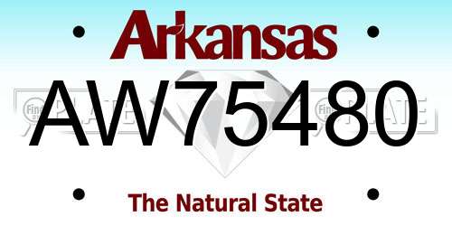 AW75480 Arkansas License Plate