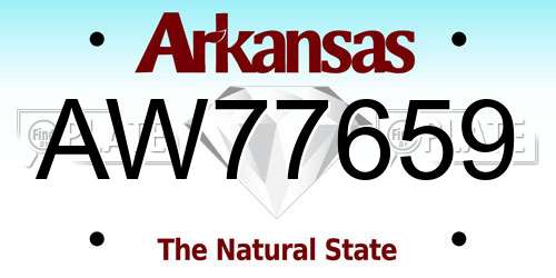 AW77659 Arkansas License Plate