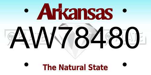 AW78480 Arkansas License Plate