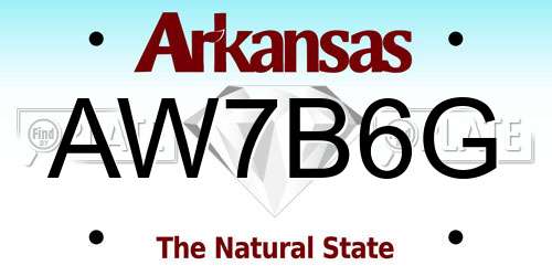 AW7B6G Arkansas License Plate