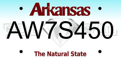 AW7S450 Arkansas License Plate