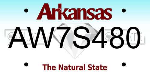 AW7S480 Arkansas License Plate