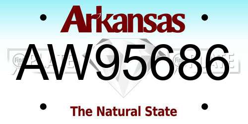 AW95686 Arkansas License Plate