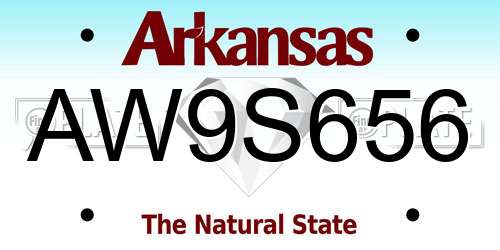 AW9S656 Arkansas License Plate