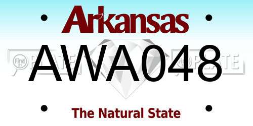 AWA048 Arkansas License Plate