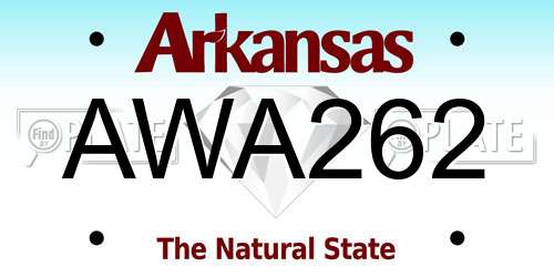 AWA262 Arkansas License Plate