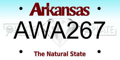 AWA267 Arkansas License Plate