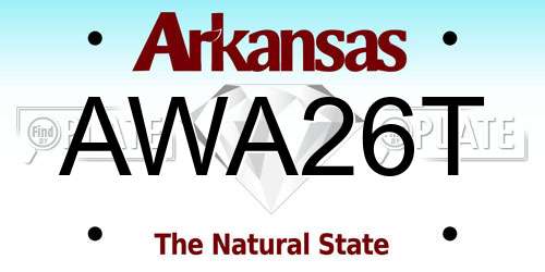 AWA26T Arkansas License Plate