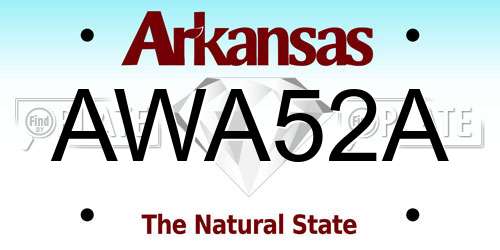 AWA52A Arkansas License Plate