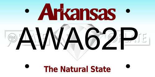 AWA62P Arkansas License Plate