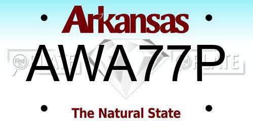 AWA77P Arkansas License Plate