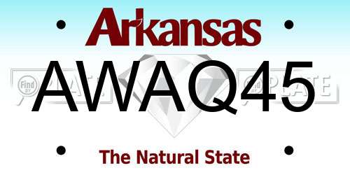 AWAQ45 Arkansas License Plate