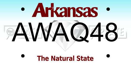 AWAQ48 Arkansas License Plate