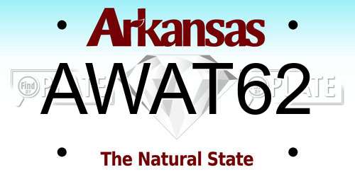 AWAT62 Arkansas License Plate