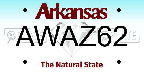 AWAZ62 Arkansas License Plate