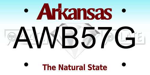 AWB57G Arkansas License Plate
