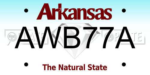 AWB77A Arkansas License Plate