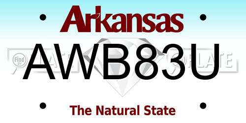 AWB83U Arkansas License Plate