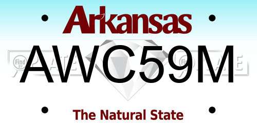 AWC59M Arkansas License Plate