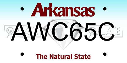 AWC65C Arkansas License Plate