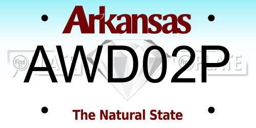 AWD02P Arkansas License Plate
