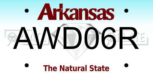AWD06R Arkansas License Plate