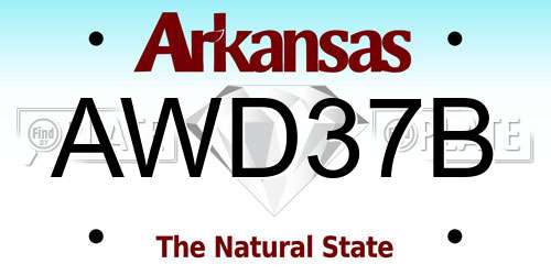 AWD37B Arkansas License Plate