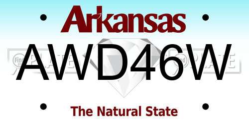 AWD46W Arkansas License Plate