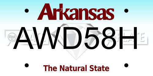 AWD58H Arkansas License Plate