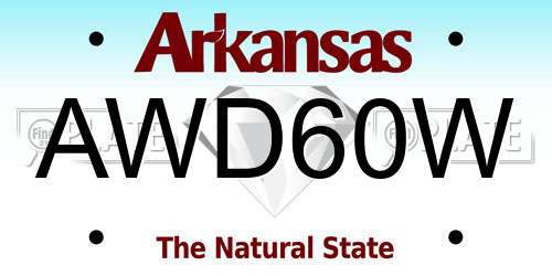 AWD60W Arkansas License Plate