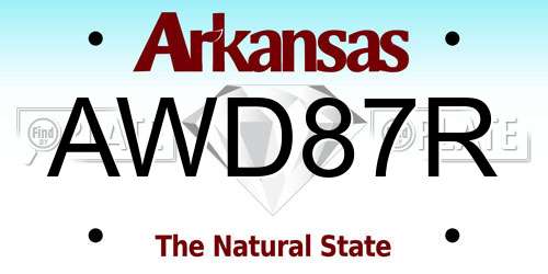 AWD87R Arkansas License Plate