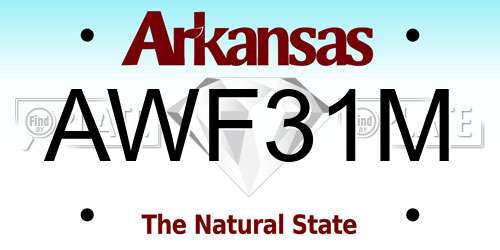 AWF31M Arkansas License Plate