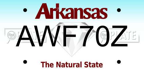 AWF70Z Arkansas License Plate