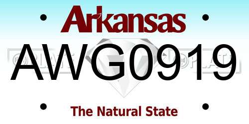 AWG0919 Arkansas License Plate