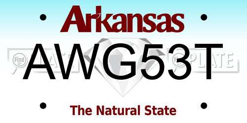 AWG53T Arkansas License Plate