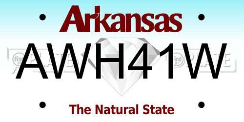 AWH41W Arkansas License Plate