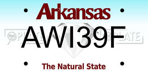 AWI39F Arkansas License Plate