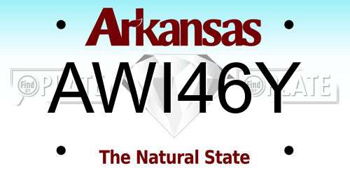 AWI46Y Arkansas License Plate