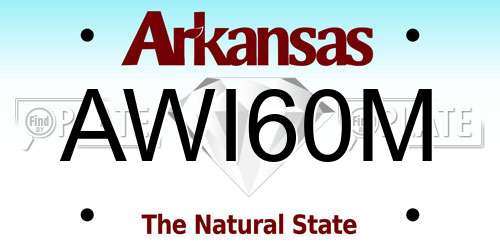 AWI60M Arkansas License Plate